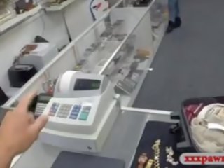 Latin flight attendant gets her twat banged at the pawnshop